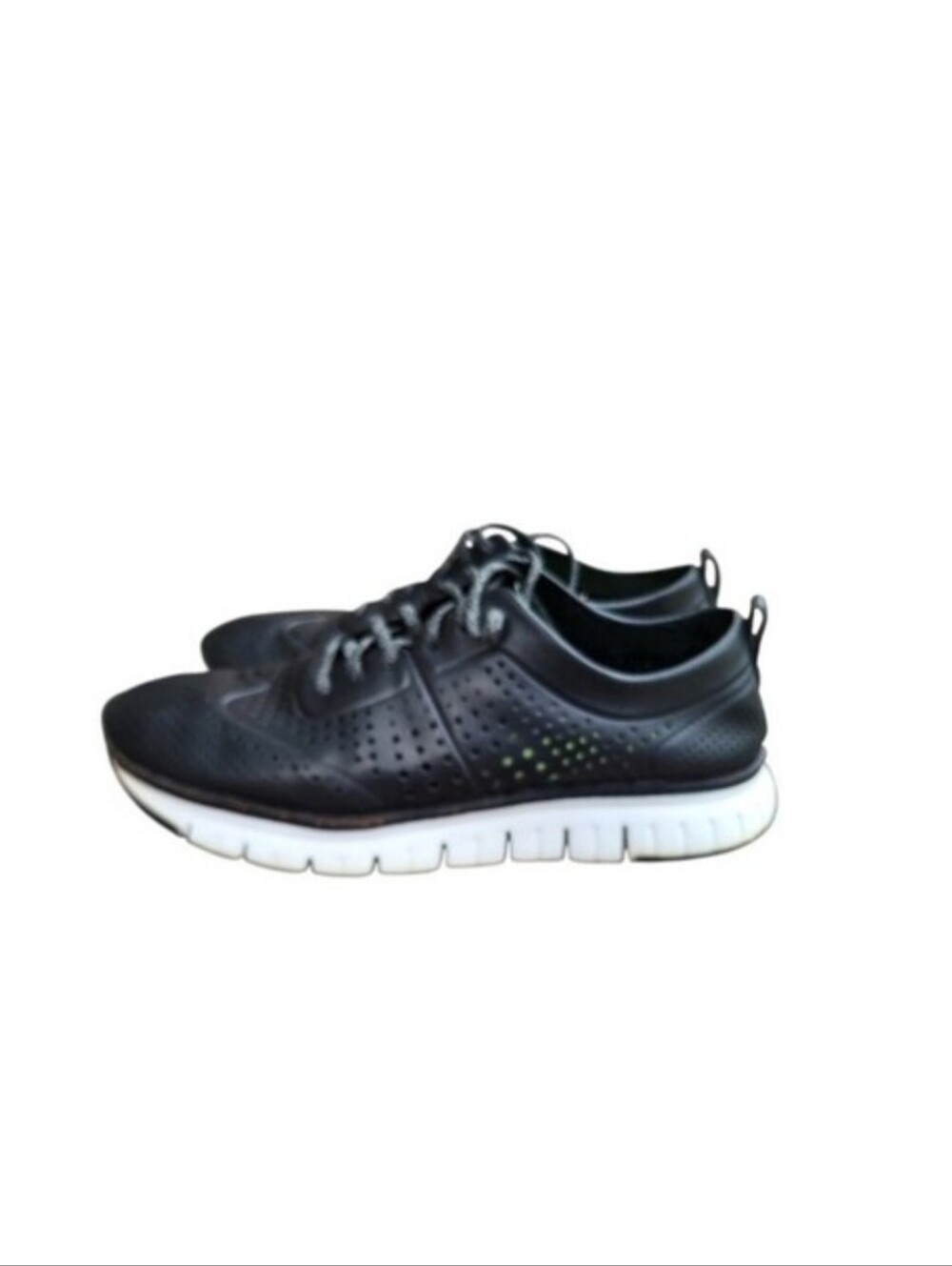 Cole Haan Zerogrand Leather Laser Cut Black Casual Sneaker Loafer Shoe Men 11.5 - Picture 2 of 14